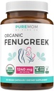 USDA Organic Fenugreek Capses for Women - Αποτελεσματικό συμπλήρωμα Γαλουχίας για Αυξημένο Μητρικό Γάλα - Θηλασμός Υποστήριξη για Μητέρες - Χωρίς Γλουτένη - 60 Vegan Caps (No Pills)
