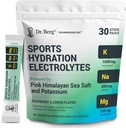 Dr. Berg Sports Hydration Electrolytes Toz w/More Salt (Pink Himalaya) - 30 Keto Electrolytes Toz Paketleri w/a Delicious Salty Raspberry & Lemon Flavor - Pyumun 1000 mgını içerir