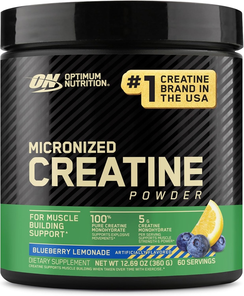 Optimum Διατροφή Μικρονωμένο Creatine Monohydrate Powder, Blueberry Lemonade Creatine, 60 μερίδες, 360 γραμμάρια (Packaging May Vary)