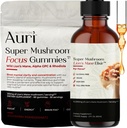 Auri Focus Gummies & Brain Boost Elixir Sche - Super Mushroom Focus Gummies & Lion's Mane Liquid Elixir - Bilişsel Fonksiyonl & Ruh Clarity Supplement - 60 Gummies ve 60 ml Elixir