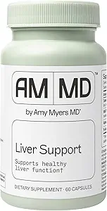 Amy Myers MD Liver Desteği - Sağlıklı Canlı Fonksiyonlar, Detox Pathways & Antioxy Activity - Selenium, Milk Thistle, Turmeric - 60 Capsules