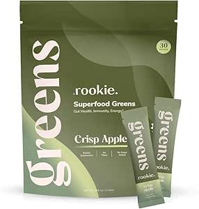 Rookie Wellness Greens + Superfoods - Πράσινα Superfoods Ποτό σκόνης Φτιαγμένο με το σύνολο των τροφίμων πηγασμένα συστατικά Περιέχει βιταμίνες, προβιοτικά, αντιοξειδωτικά, και Baobab Fiber (30 εξυπηρετούν, Πάθος Guava)