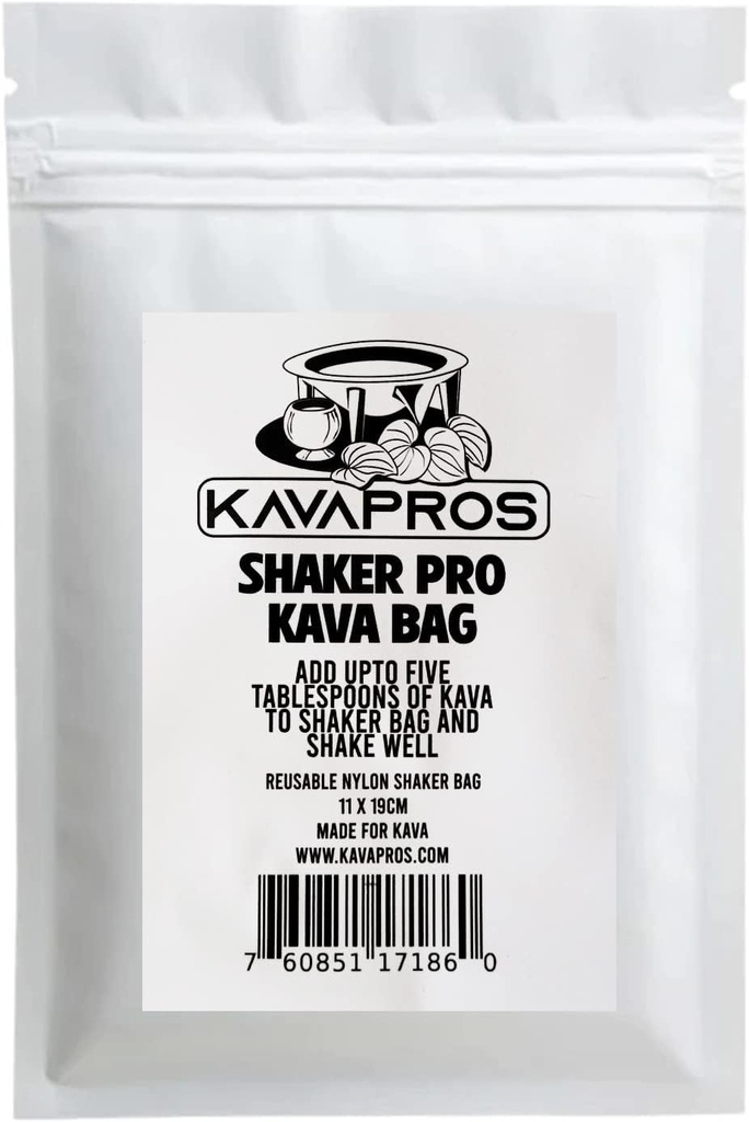 Kava Pros Shaker Pro Bag Reusable Kava-Kava Shake & Drink Food Grage, 11 x19CM