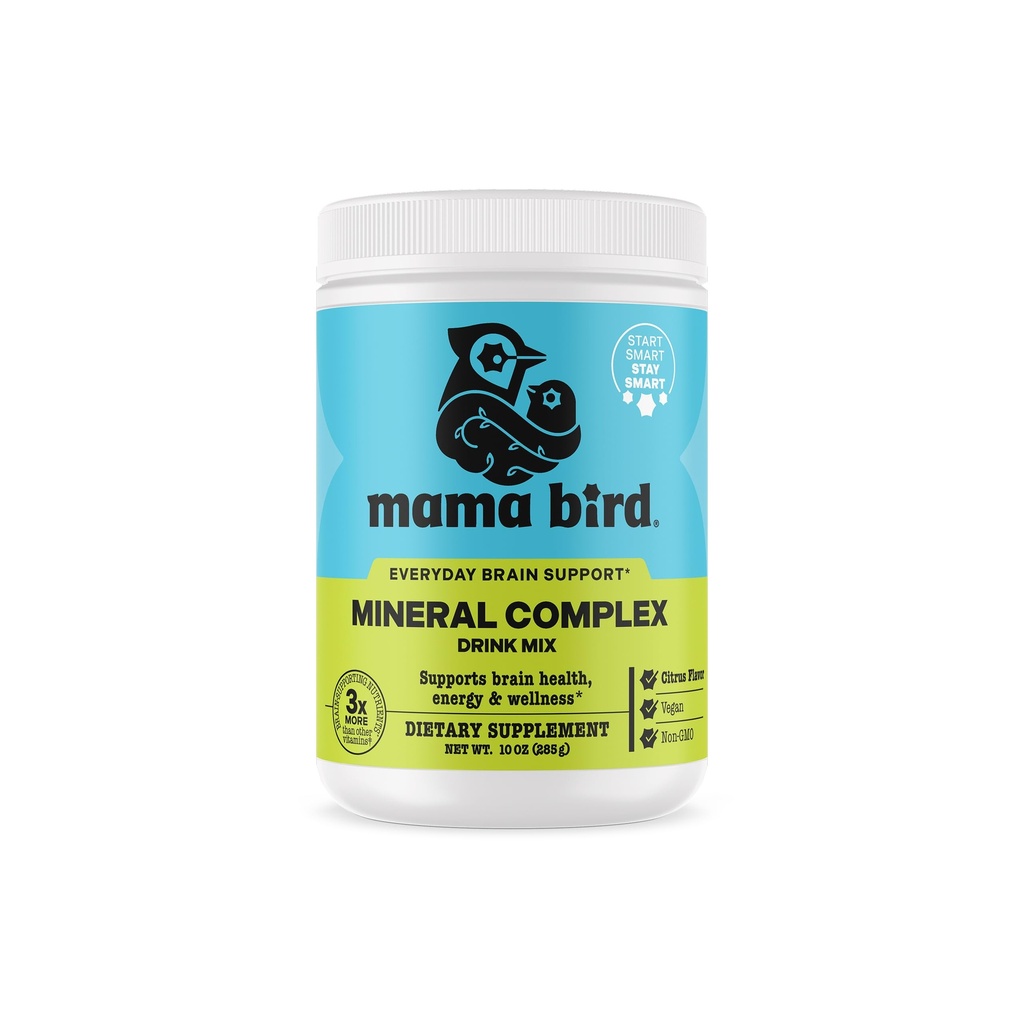 Best Nest Wellness Mama Bird Mineral Complex - Υποστήριξη για την υγεία του εγκεφάλου Multivitamin - Βοηθά την ανάπτυξη των οστών για τη μητέρα και το μωρό - συμπλήρωμα ποτών με χολίνη & μαγνήσιο - λεμόνι-λίμε, 285 g (30 υπηρεσίες)