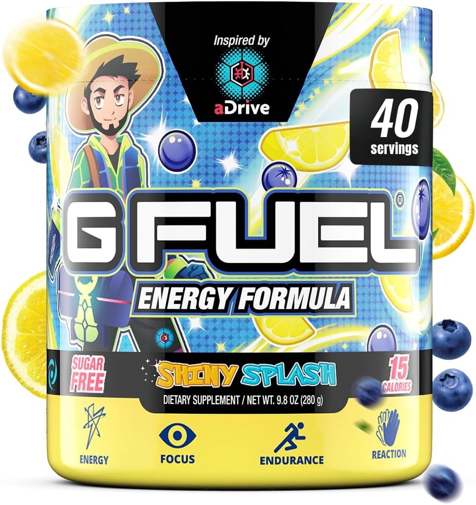 G yakıt aDrive Energy Drink Toz, Pre Workout Caffeine Mix for Game, Sugar Free Focus replica, Vitamin + Antioksis, 9.9oz (Blueberry & Lemonade, 40 Hizmet)