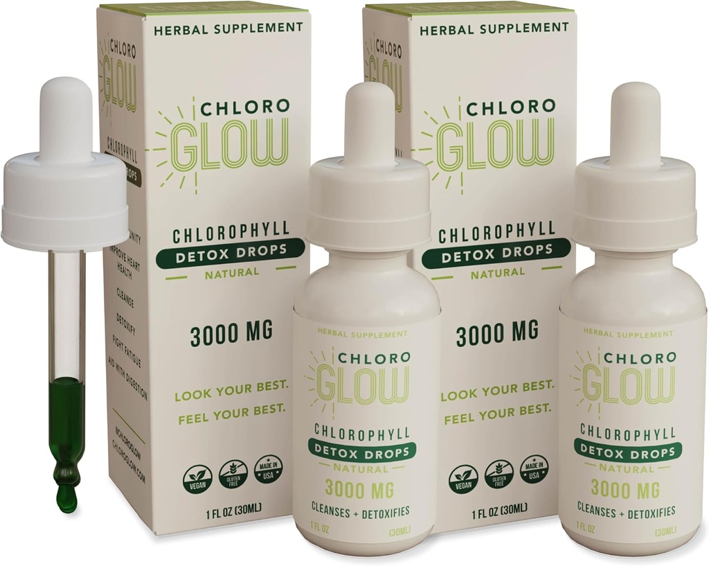 Chlorophyll Oksijen Drops 3000 mg | Metabolism Supplement | Immune Support | Natural Detox |Altitude Aid | Body Deodorizer 30 ml (Pack of 2)