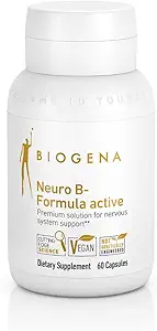 Biogena Vitamin B Complex Capsules with All 8 b-Vitamins B1, B2, B6, B12, folate, niacin, biotin and pantothenic Acid to Support Psyche & Nervous System** - Neuro B-Formula Active Gold