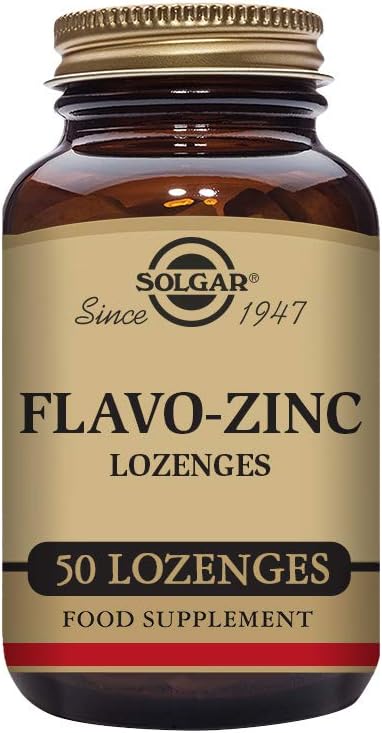 Solgar Flavo-Zinc Lozenge, 50 Count - Great-Tasting Lemon Lime Flavor - Αντιοξειδωτικό, ανοσοποιητικό σύστημα Υγεία - Εξαιρετικά απορροφήσιμο, διαλύει γρήγορα - Vegan, Χωρίς γλουτένη, χωρίς γαλακτοκομικά, Kosher - 50 εξυπηρετούν