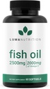 Luma Beslenme Omega 3 Fish Oil Supplement - Ekstra Kuvvet 2500 mg - 2000 mg EPA & DHA - Beyin ve Kalp Sağlığı - 60 Softgels