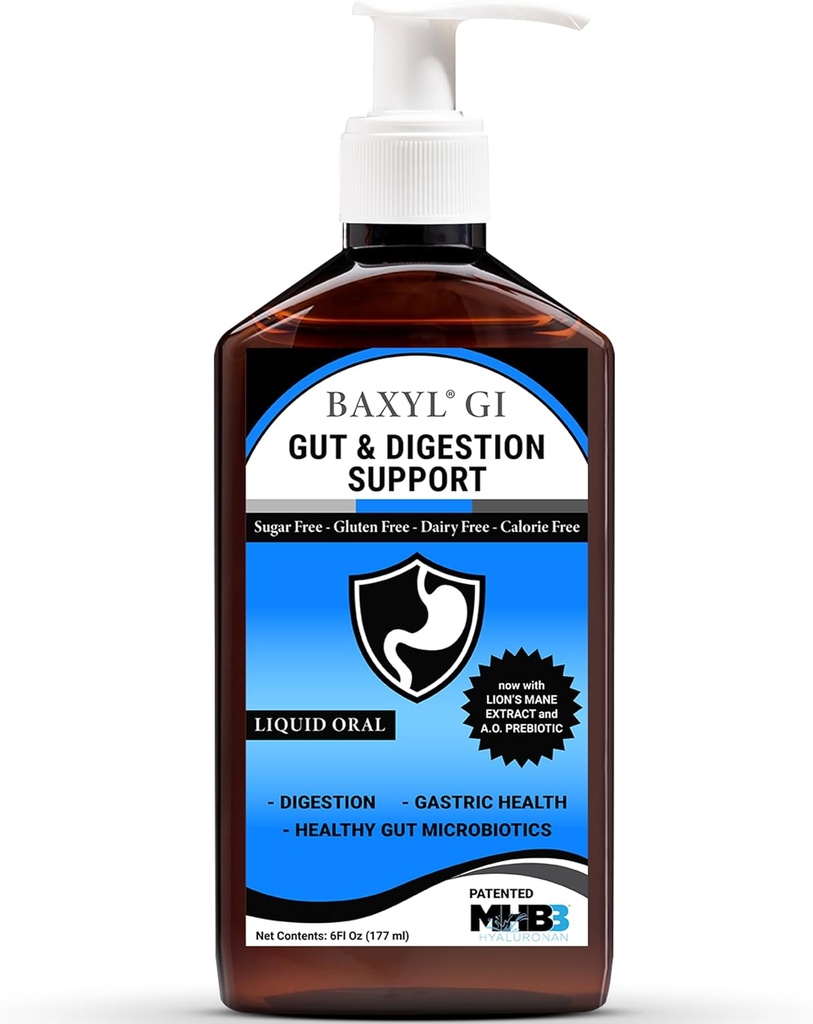 BAXYL® GI - Digestion, Digestive Aid & Stomach Relief - GERD (Acid Reflux), IBS, Crohn's - (Patented Formula, Organik, Vegan, ABD'de Yapıldı) | 36 Day Supply - 6 Fl ozzz