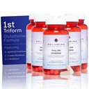 Relumins L Glutathione Supplement Kompleksi - Alfa Lipoic Acid & Rose HIPS Capsules ile Nourished & Smoother Skin, 60 Caps x 5 Şişes