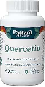 Συμπλήρωμα Wellness Quercetin μοτίβο με Bromelain - Ανοσοποιητική λειτουργία & υποστήριξη της κυτταρικής υγείας - Αντιοξειδωτικό & ολική ευεξία του σώματος - 60 κάψουλες Vegan