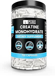 Saf Orijinal Malzemeler Kreatine Monohidrat (730 Capsules) Magnezyum Or Rice Fillers, Always Pure, Lab TY