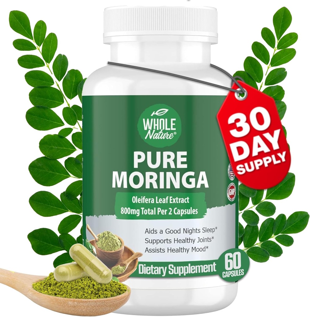Moringa κάψουλες, 800mg οργανικά Moringa Oleifera φύλλα σκόνης Superfood Πράσινα Pure Moringa χάπια είναι ένα Vegan, μη ΓΤΟ αύξηση της ενέργειας και να κρατήσει υγιή συμπλήρωμα
