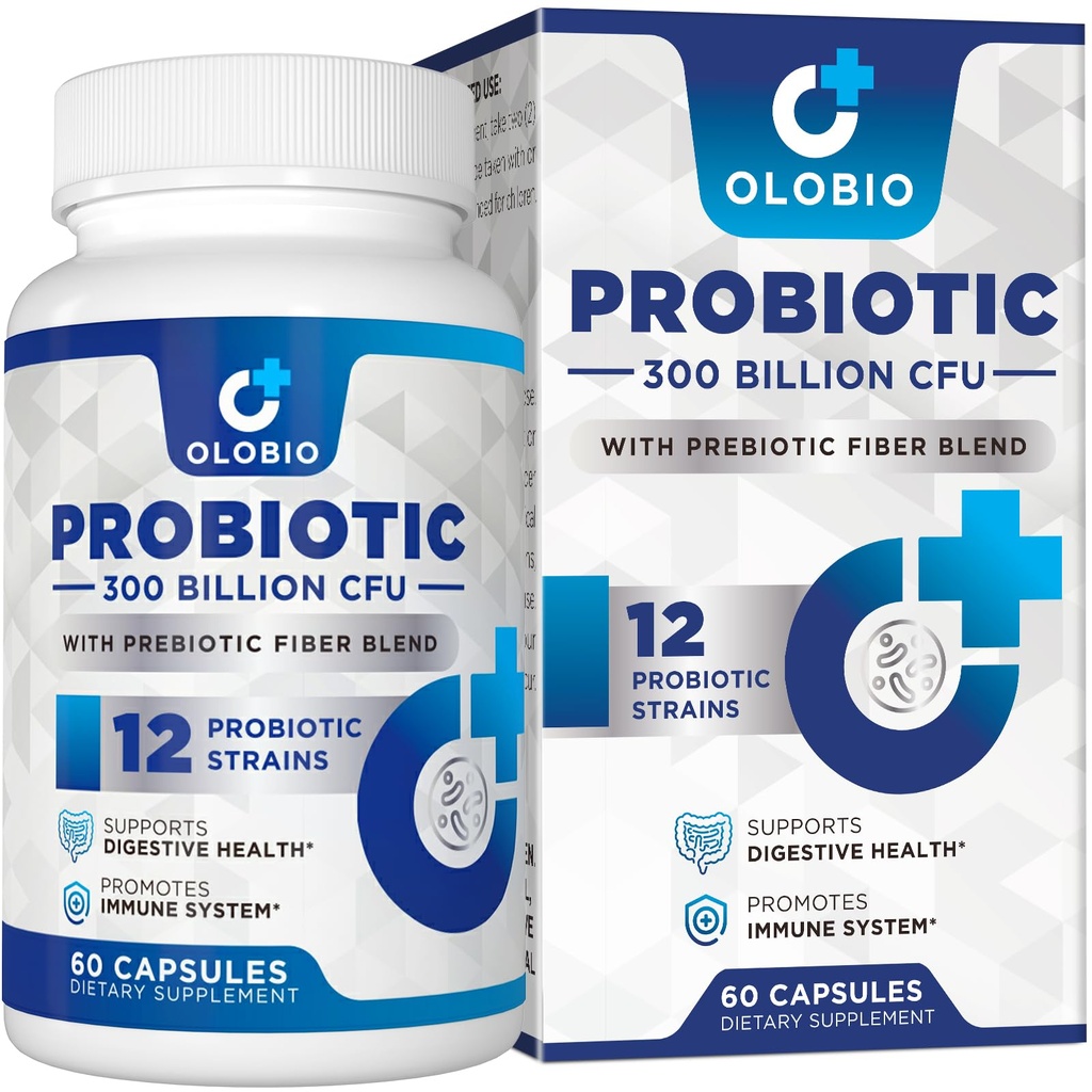 300 Milyar CFU Probiyotik, 12 Strains with 3 Organik Prebiyotiks, Probiyotiks for Women and Men, Daily Supplement for Digestive, Immune, Gut & Bloating Health, Raf Stable, Vegan, 60 Counts