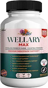 Wellary Max Menopause Support Supplement, 40 Milyar CFU Probiyotik Mix, 90 Capsules (1)