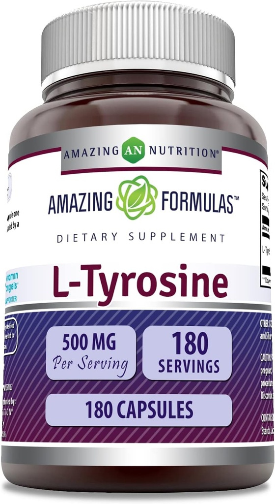 Amazing Formulas L-Tyrosine replica | 180 Capsules | Non-GMO | Gluten-Free | Made in USA
