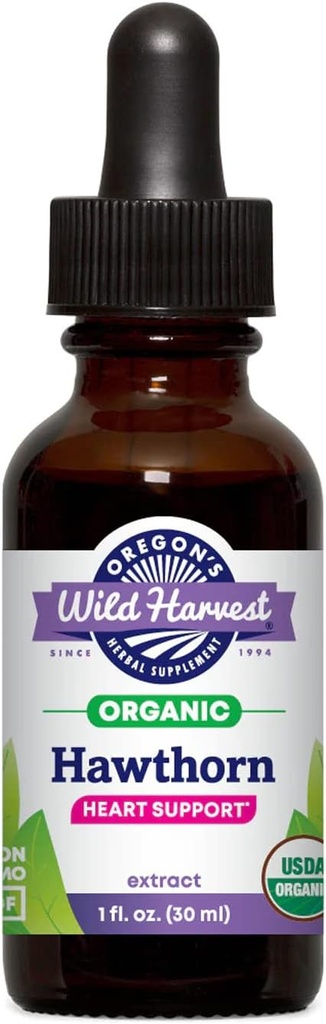 Oregon'un Wild Harvest 1:2 Fresh Organic Hawthorn Extract, 1 Akışkan Ounce
