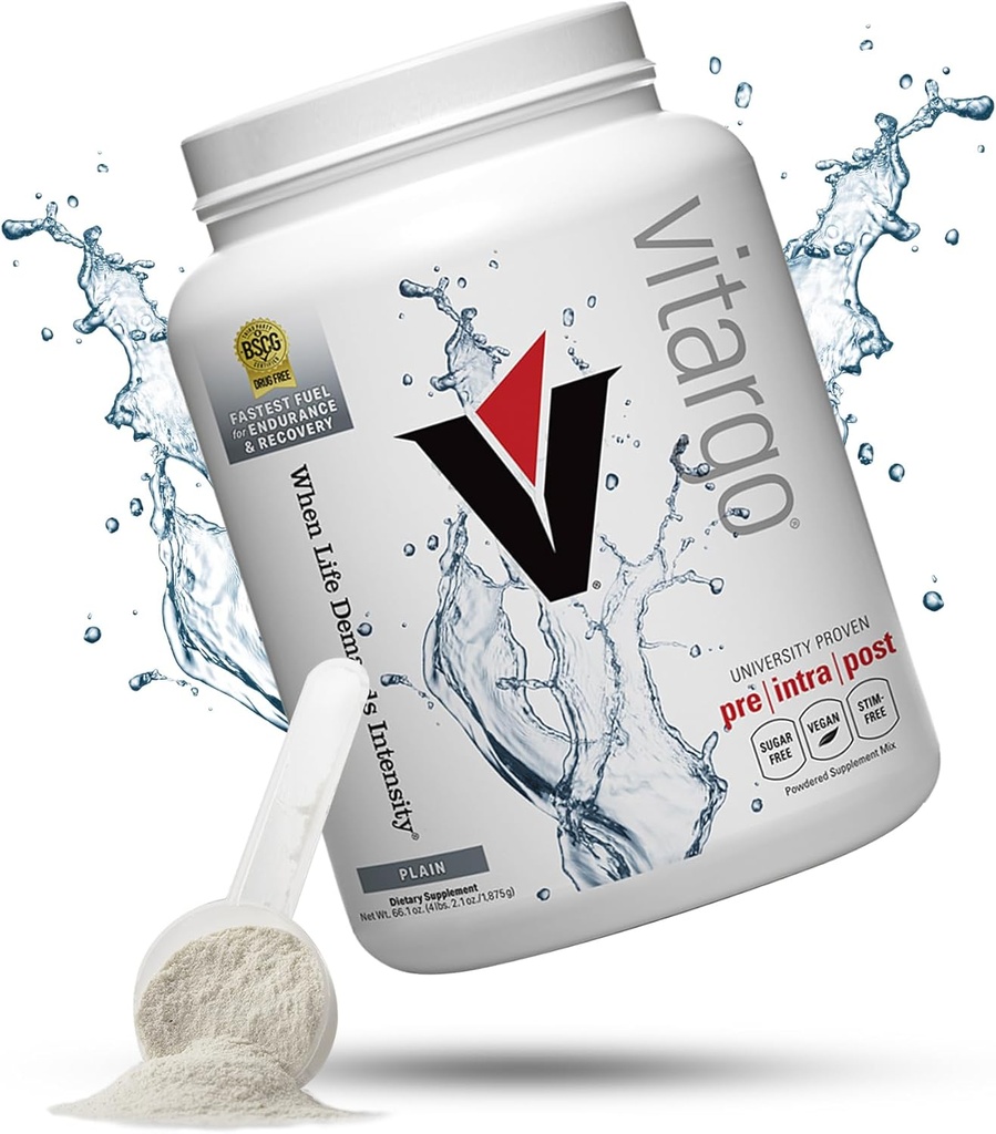 Vitargo Carbohidrat Toz, 2X Faster Absorbing, 4.4 LB Plain, Pre, Intra & Post, Sugar-Free Complex Carb Toz for Recovery, Endurance & Muscle Gain, Made in USA
