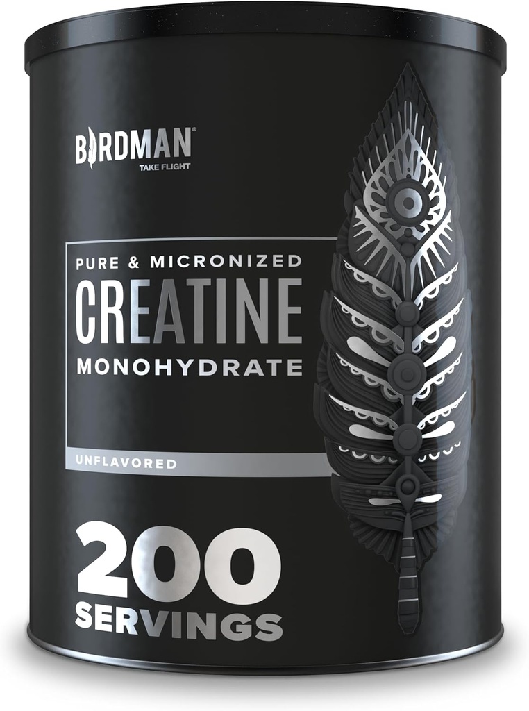 BIRDMAN Mikronized Kretine Monohidrat Toz, Kas Kurtarma, Caffeine Free, Kretine Pre Workout, Vegan, Post Workout, Gluten Free, Sugar Free | 200 Hizmetler (5 Grams) | 2.2lb.