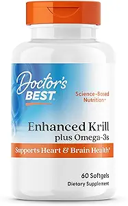 Doktorlar En İyi Gelişen Vahşi Caught Antarktika Krill (Superba2) Plus Omega-3s, Supports Heart & Brain Health, Non-GMO, Gluten Free 60 Softgels