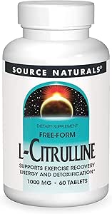 Source Naturals L-Citrulline - Egzersiz Kurtarma, Enerji ve Detoxification *, 1.000 mg - 60 Tabletler