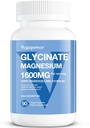 Magnezyum Glycinate 200 mg, High Abxia Vegan Magnezyum Supplement, Full Chelated Magnezyum çinko Vitamin D & B6, Magnezyum Bisglycinate for Sleep, Bone & Muscle Health, Nerve, Non-GMO, 90 Capsules