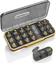 Pill Organizer 3 Times A Day - Aceda Weekly Pill Organizer 3 Times A Day, Büyük Pill Box 7 Günlük Tıp Organize Pill Case, Pill Konteynerleri, Daily Pill Box 3 Times A Day, for Vitamin, Black G