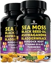 Sea Moss Capsules – 17-in-1 Cooldha Bladderwrack Burdock Root Turmeric Vitamin D3 K2 C for Daily Wellness – Multimineral Supplement for Men & Women – 240 Count
