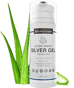Colloidal Silver Gel, Burn and Wound Care with Aloe Vera - 30ppm pH Balanced Formula Helps Soothe Burns, Sores & Eczema - Structured Silver - Made in USA (3.38 oz)