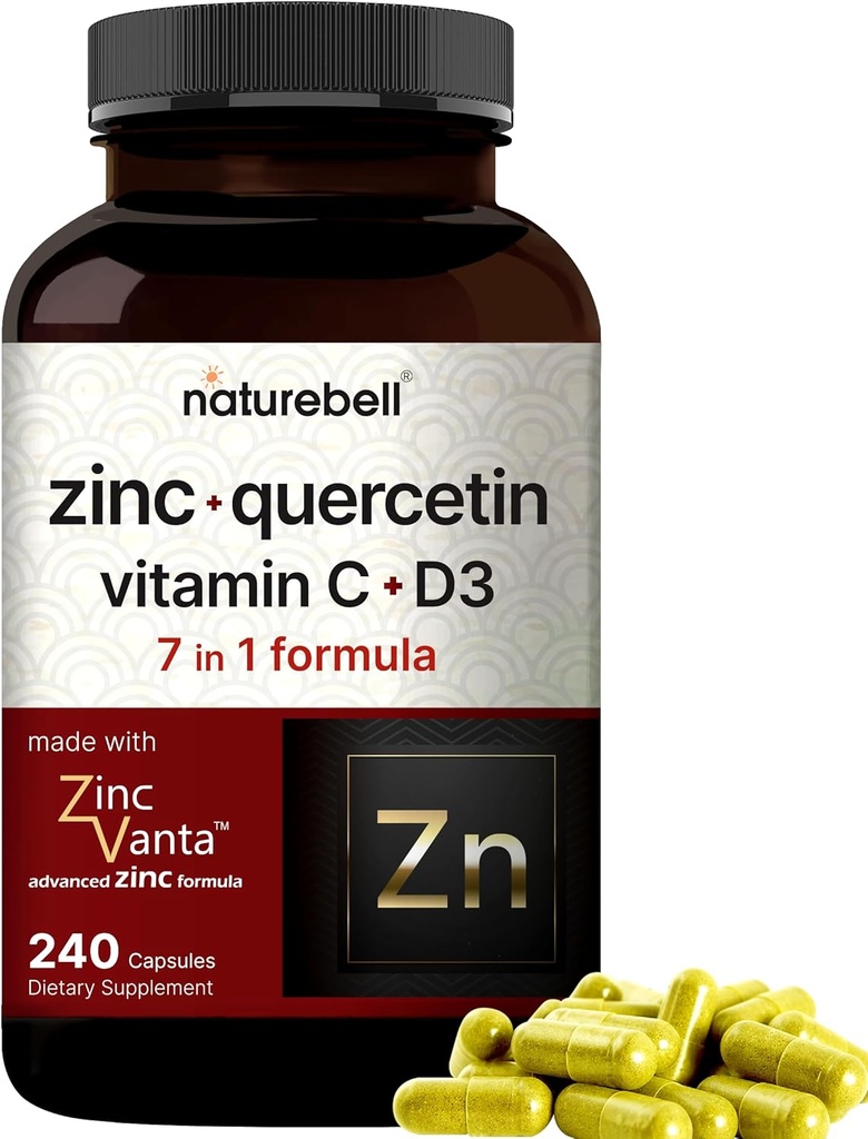 NatureBell ψευδάργυρος Quercetin με βιταμίνη C & D3, 240 κάψουλες 