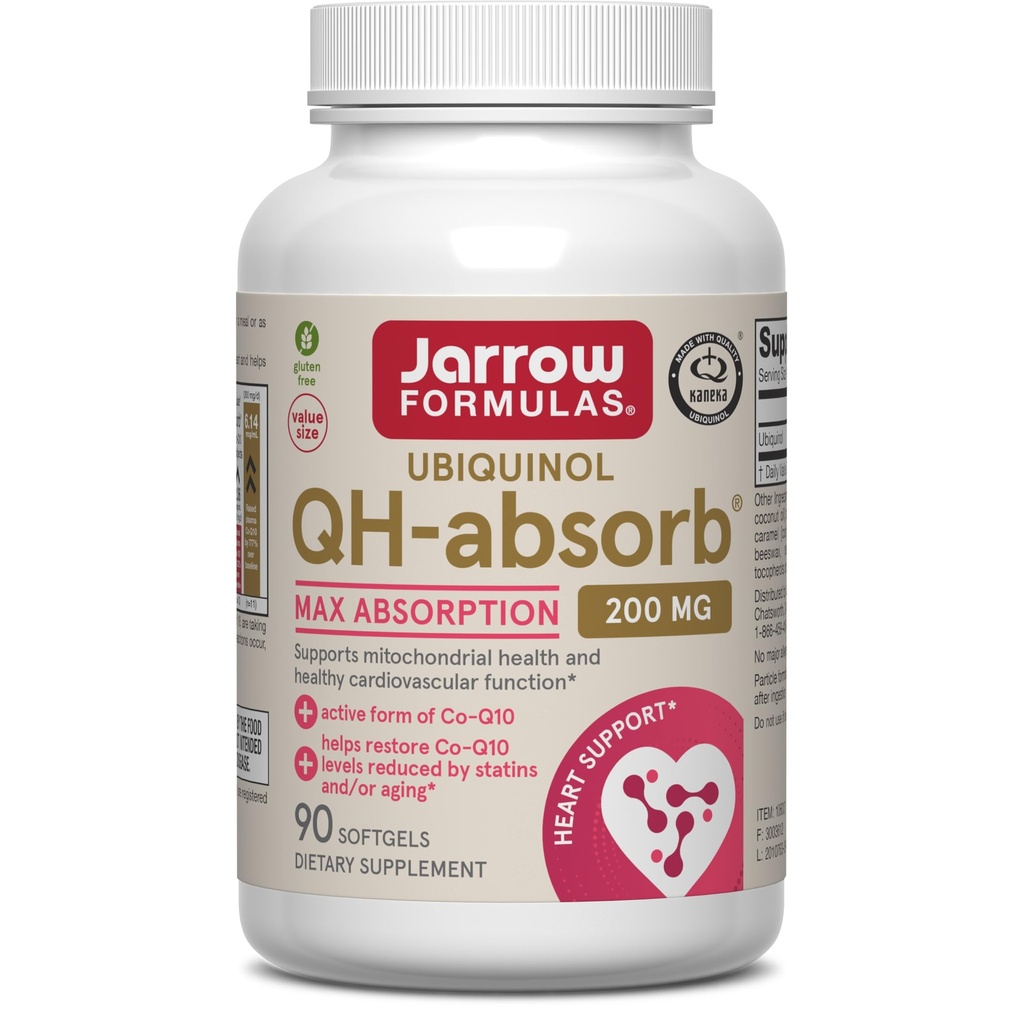 Jarow Formulas CoQ10 200mg Softgels - 90 Ημέρα προσφοράς, Ubiquinol Co Q 10 Συμπλήρωμα για την καρδιαγγειακή υγεία, 90 Softgels