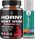 Bundle of Horny Goat Weed for Men - Extra Strength Male Supplement, και Λιδοκαΐνη Αποευαισθητοποίηση Topical Spray Climax Control for Longer Lasting Performance - Boost Endurance and Stamina Fast Acting