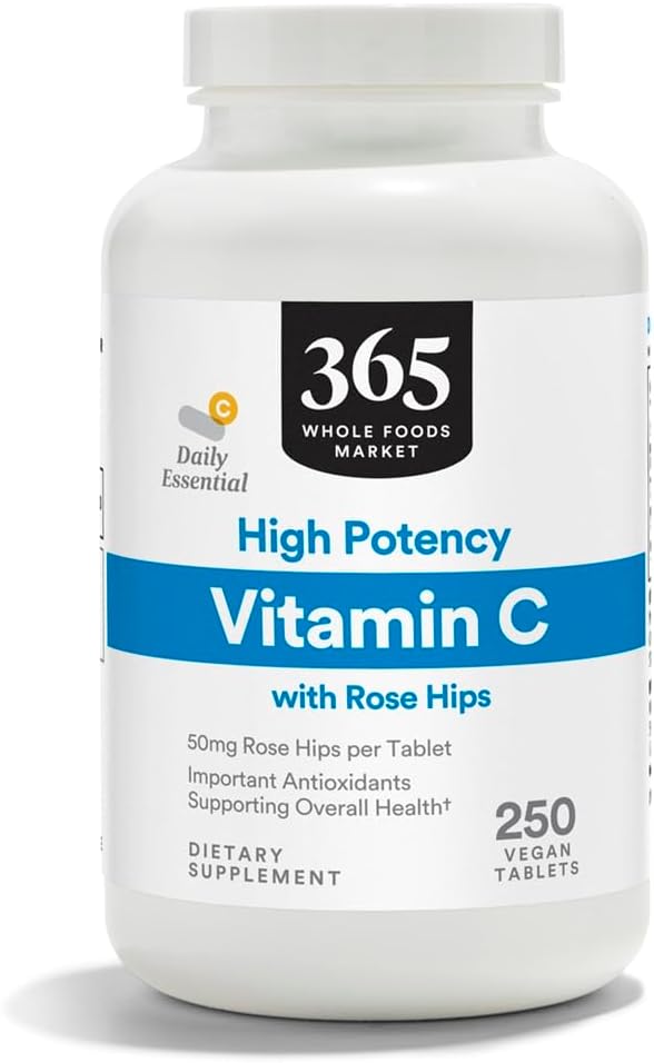 365 by Whole Foods Market, High Potency Vitamin C with Rose Hips, Vegan, 250 Tablet