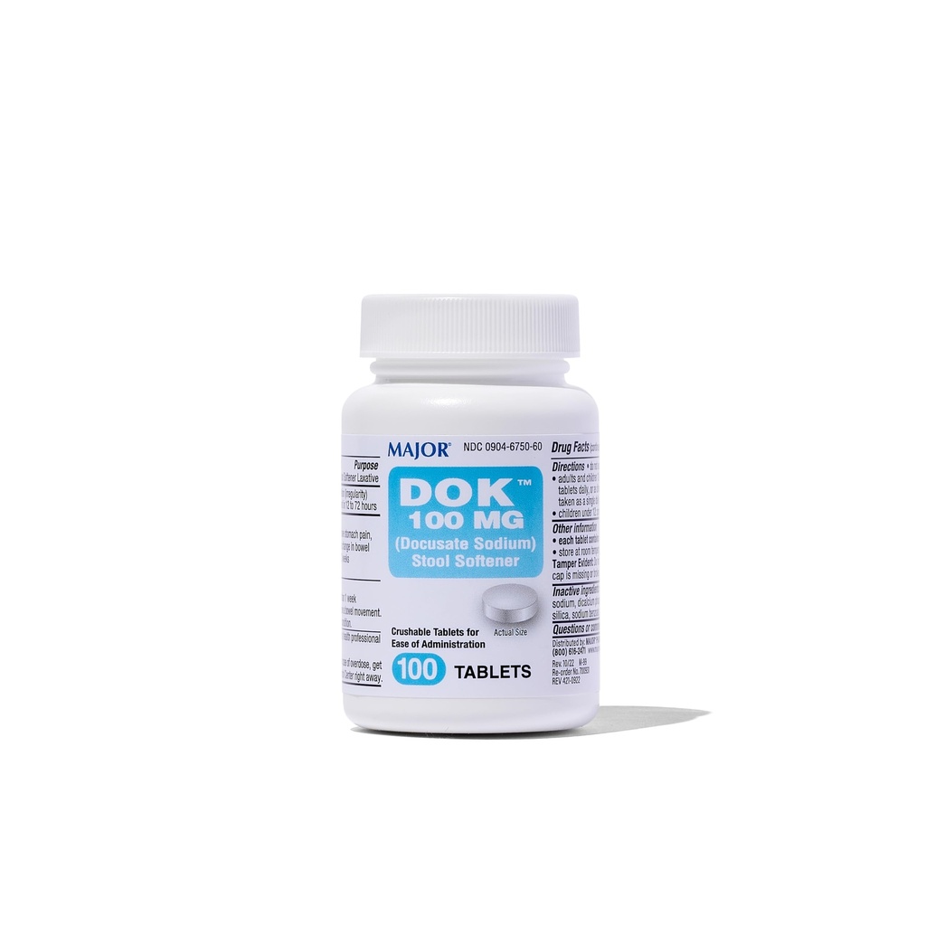 Büyük Docusate sodyum 100 mg - Stool Softener Tabletleri Constipation Relief - Helps Stop Constipation - Stool Softeners for Women, Men, and Kids Ages 12+ - 100 Tablet