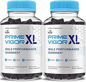 (2 Pack) Prime Vigor XL Gummies PrimeVigor XL Me Gummy Supplement, Prime Vigor Maximum Strength Advanced Shilajit Irish Sea Moss Fenugreek Gummies for Men Energy & Vitality Support (2 Μήνες Προσφορά)