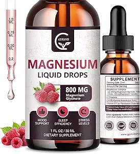 (2 Pack) Magnezyum Glycinate Liquid Drops | 1000 mg Sıvı Kompleksi D3, L-Thea & GABA for Energy, Sleep, Nerve and Heart Health, High Abxia, Raspberry Flavor