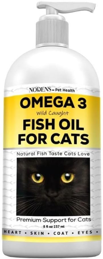 Cats Skin & Coat için Doğal Balık Yağı - Dandruff & Hairballs için 100 Saf Omega 3 Balık Yağı - Ortak Inflammasyon için Kedi Vitaminleri ve Tamamlar Balık Yağı
