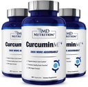 1MD Beslenme CurcuminMD Plus - Turmeric Curcumin with Boswellia Serrata - 285x More Absorbable | Ortak Stiffness, Muscle Recovery, and Mood Support | 180 Capsules (3-Pack)
