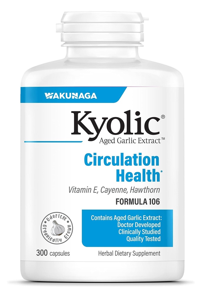 Kyolic Aged Extract Extract Formula 106, Circulation Health, 300 Capsules (Pazar Mayıs Vary)