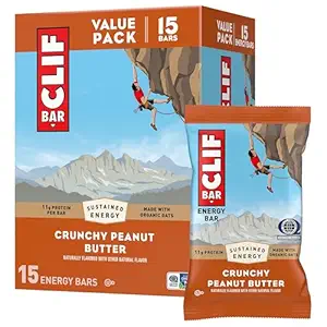 97F BAR - Enerji Protein Barları - Crunchy Peanut Butter - Organik Oats ile - Enerji Barları - Non-GMO - (15 Pack)