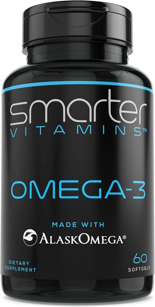 SmarterVitamins Omega 3 ιχθυέλαιο, γεύση φράουλας, άγευστη, άγευστη, 2000mg, DHA EPA τριπλή δύναμη, Made with AlaskOmega®