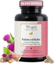 Winged Wellness Balance Babe, Hormone Balance & Estrogen Detox Supplement for Women - 100mg DIM & Calcium D-Glucarate & Milk Thistle for PMS Bloating, Cramps, Mood & Hormonal Acne Support, 60 Capsules