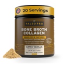 PaleoPro Bone Broth Collagen protein Toz - Turmeric Root Grass-Fed Collagen Toz Skin & Bones - Gluten Free, No Sugar, Soy, Js, Net Carbs - Paleo Blu Friendly 20 Servisler