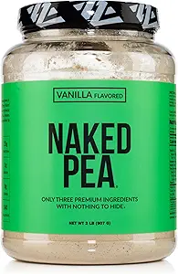 NAKED Vanilla Pea proteini Kuzey Amerika Çiftleri, Sadece 3 Malzemeler, Vanilla Vegan Protein, Gluten-Free, Soy Free, GMO Free - 2LBB