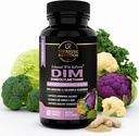 DIM Supplement with Broccoli Extract and BioPerine - Natural Hormon Balance Support for Women and Men - Estrogen Balance - Menopause, Acne - 60 Vegetarian Capsules withuba D-Glucarate