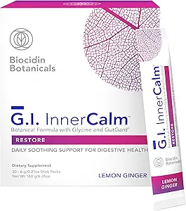 Biyo-Botanical Research Biocidin Drink Mix - GI InsideCalm - Support Digestive Health, GI Detox, Sağlıklı Mood & Sense of Relaxation - Soothing Formula with Glycine & No Glutamine (30 Stick Packs)