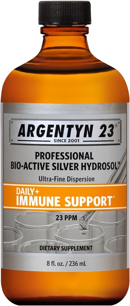 Argentyn 23 Επαγγελματική Ανοσολογική Υποστήριξη - Κολλοειδής Ασημί, Βιο-ενεργός Ασημί Υδροσόλα, 23 ppm, Υγρό Twist Top, 8 Fl Oz (236 mL)