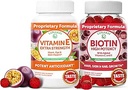 Lunakai Vitamin E ve Biotin Gummies Sche - 3000 mcg Yetişkinler Enerji Desteği ve Bone Health için Gummies - Saç, Cilt ve Genç Görünümlü Görünümlü Görünüm