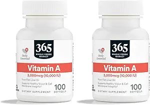 365 by Whole Foods Market, A 10K IU, 100 Softgels (Pack of 2)